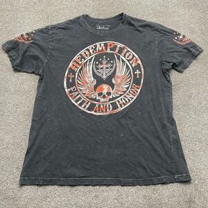 Archaic Shirt Mens 3XL Black Redemption Faith and Honor Graphic Eagle Skull Tee
